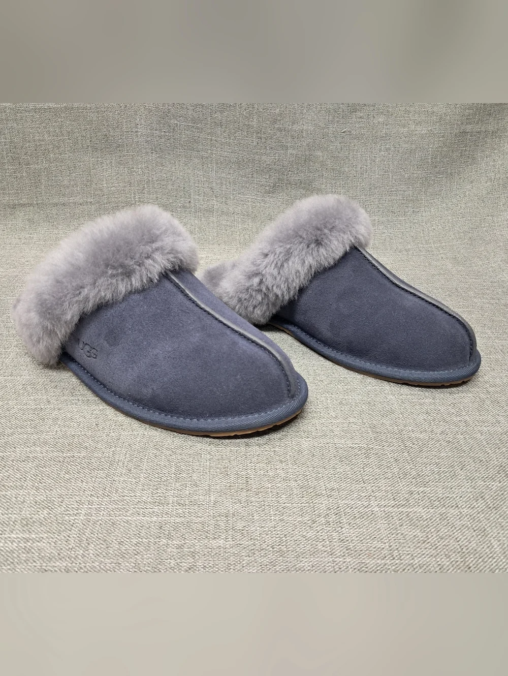UGG Scuffette ii Navy/Grey Suede Slip On Slippers Womens Size 8 - Picture 7 of 14